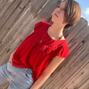 Papermoon capped sleeve blouse